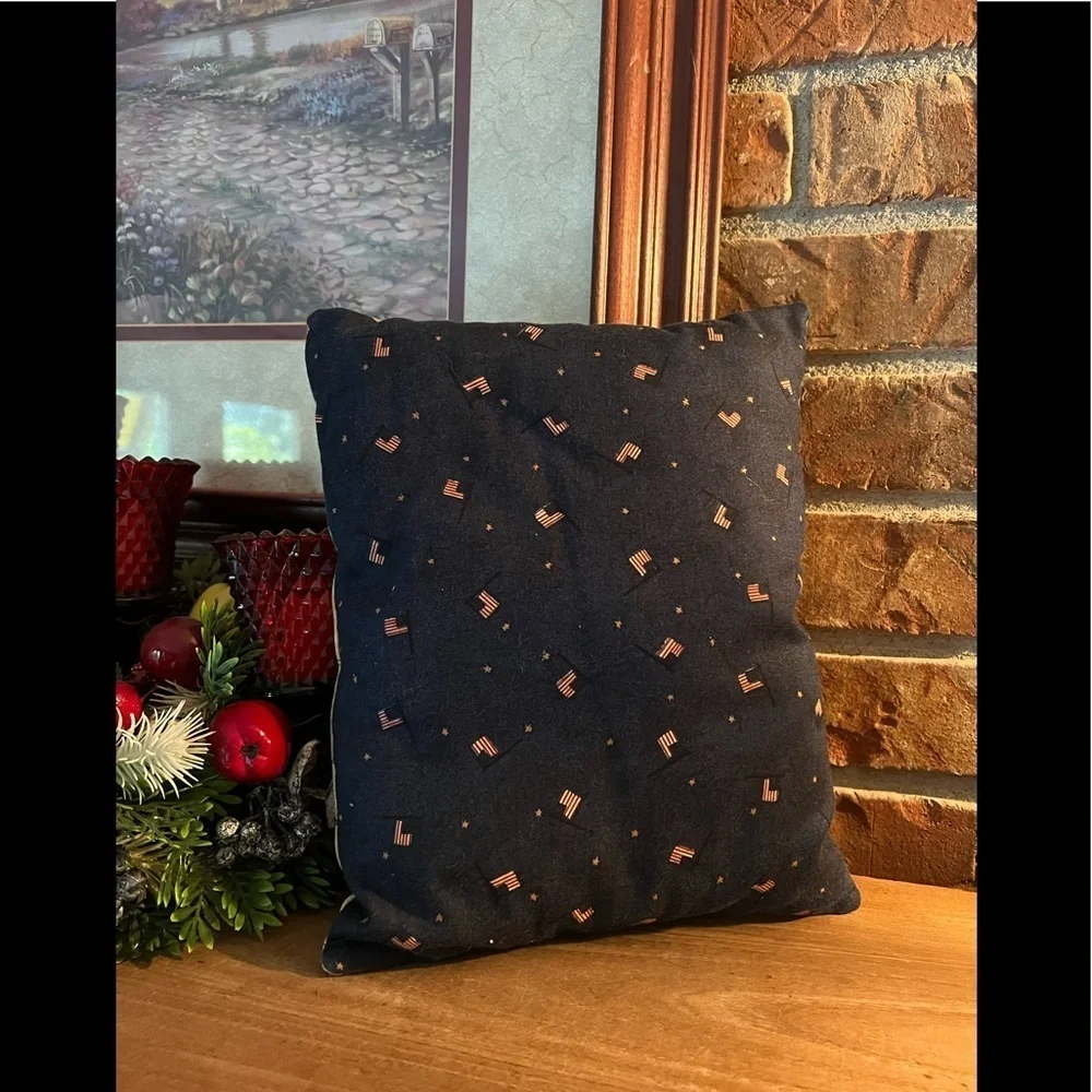 Rare Vintage 1974 Handmade Land of Liberty USA Pillow
